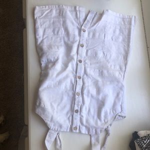 White FREE PEOPLE Overall Dress